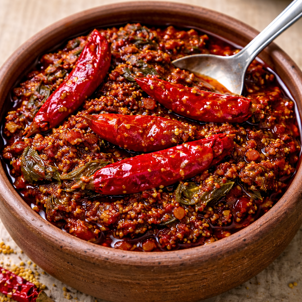 Homemade Pandumirchi Paste